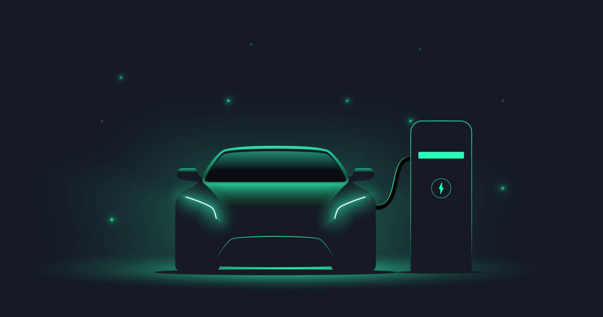 Vector illustration of electric car