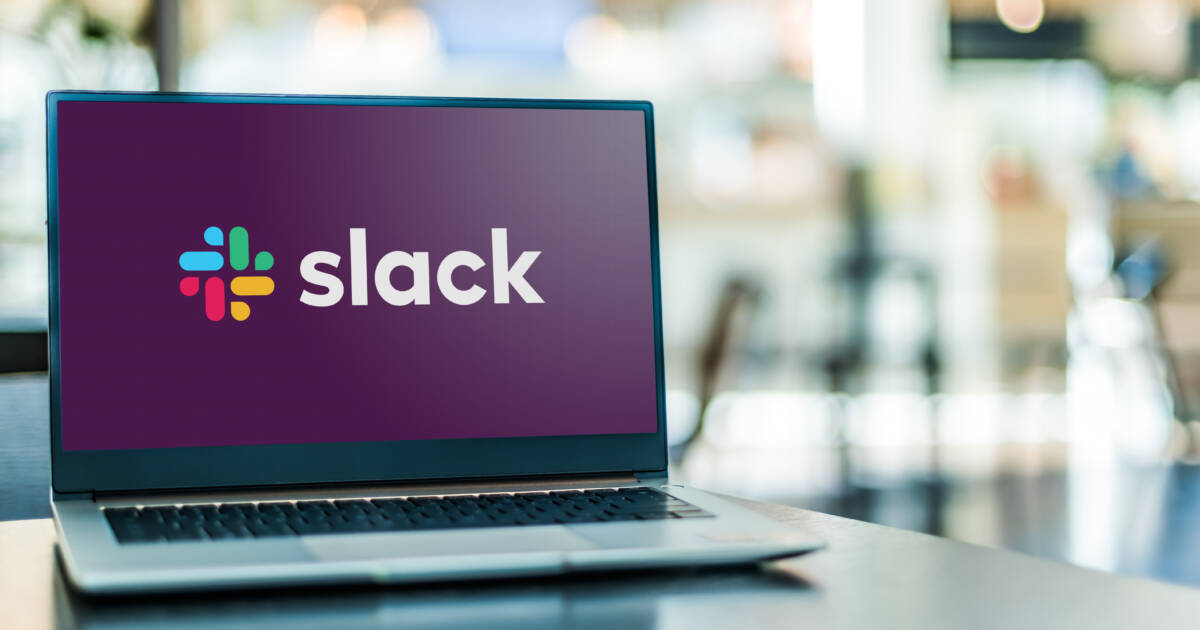 Slack on a laptop