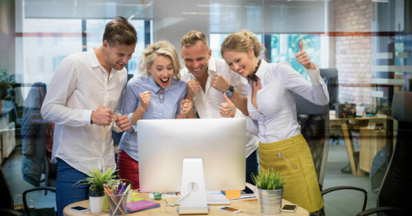 Team launching a new website